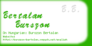 bertalan burszon business card